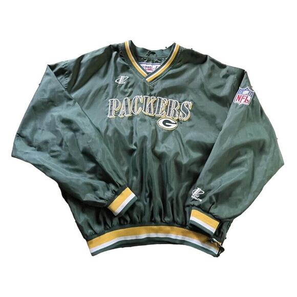 Logo Athletic Pro Line Green Bay Packers VTG Windbreaker Jacket Green XL Men